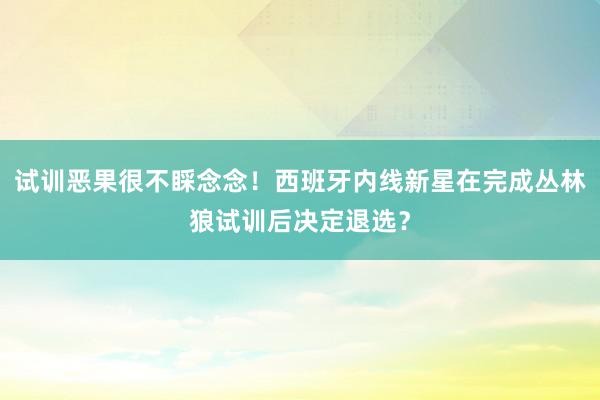 试训恶果很不睬念念！西班牙内线新星在完成丛林狼试训后决定退选？