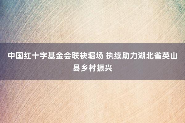 中国红十字基金会联袂堀场 执续助力湖北省英山县乡村振兴