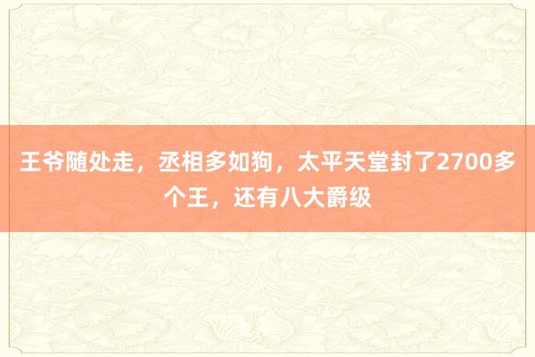 王爷随处走，丞相多如狗，太平天堂封了2700多个王，还有八大爵级