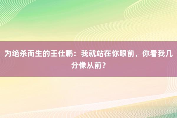 为绝杀而生的王仕鹏：我就站在你眼前，你看我几分像从前？