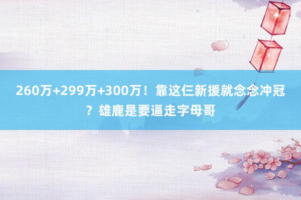 260万+299万+300万！靠这仨新援就念念冲冠？雄鹿是要逼走字母哥